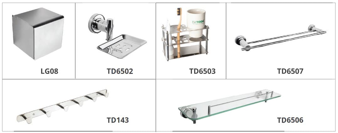 Bộ phụ kiện phòng tắm 6 món Toda TD6500