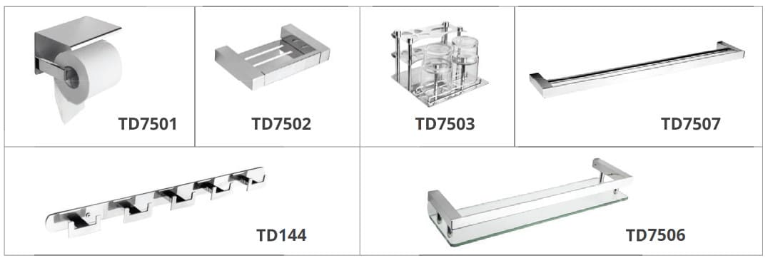 Bộ phụ kiện phòng tắm 6 món Toda TD7500