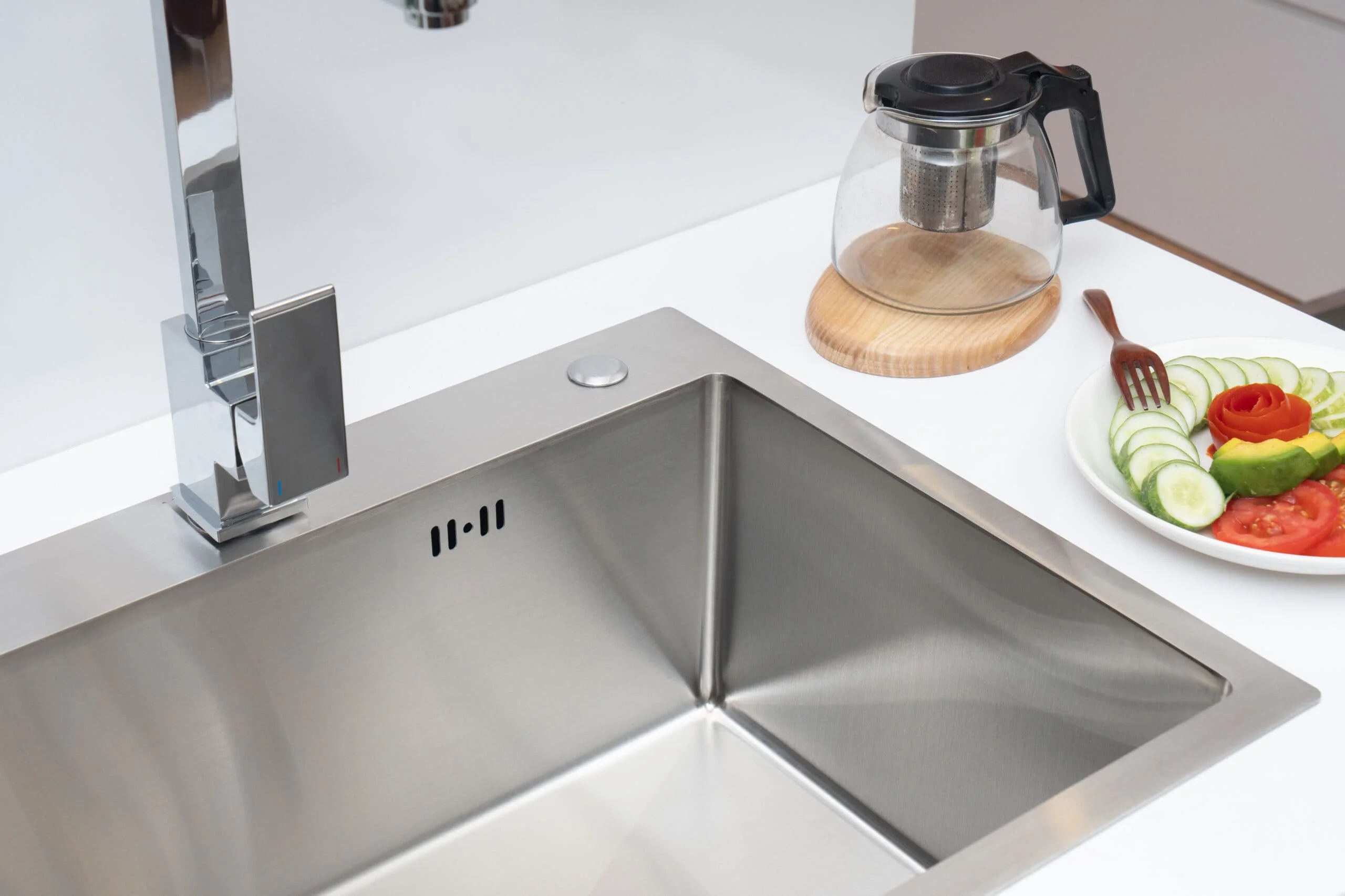 Hình ảnh thực tế chậu rửa bát 1 hố Tadico LUX.D.60.45.2