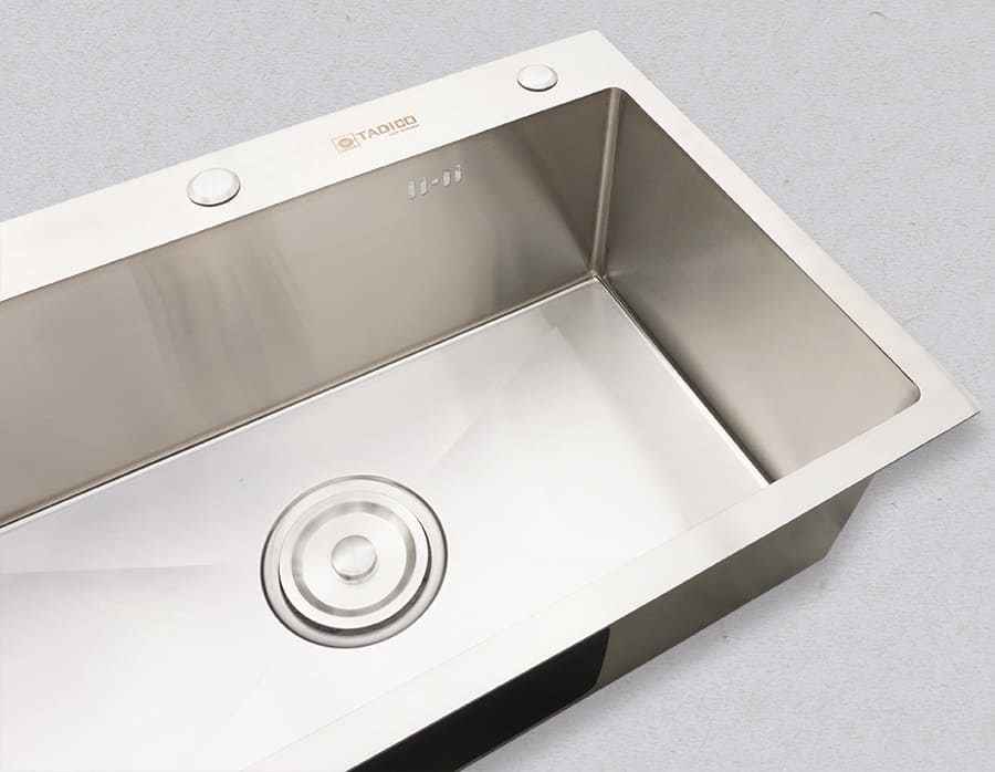 Hình ảnh thực tế chậu bếp 1 hố Tadico LUX.D.70.45.3.140