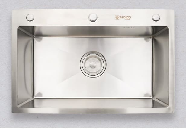 Hình ảnh thực tế chậu rửa chén đúc 1 hố Tadico LUX.D.70.45.3.140