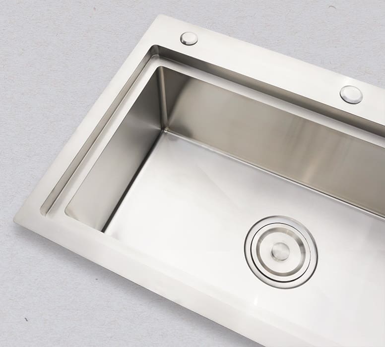 Hình ảnh thực tế chậu bếp đúc 1 hố Tadico d.76.46.3.gb.140