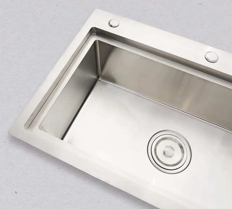 Hình ảnh thực tế chậu bếp đúc 1 hố Tadico d.76.46.3.gb.140