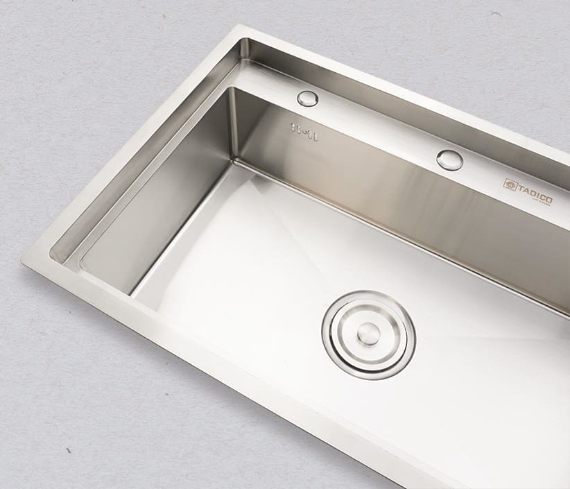 Hình ảnh thực tế chậu đúc 1 hố Tadico LUX.D.78.50.4.GB