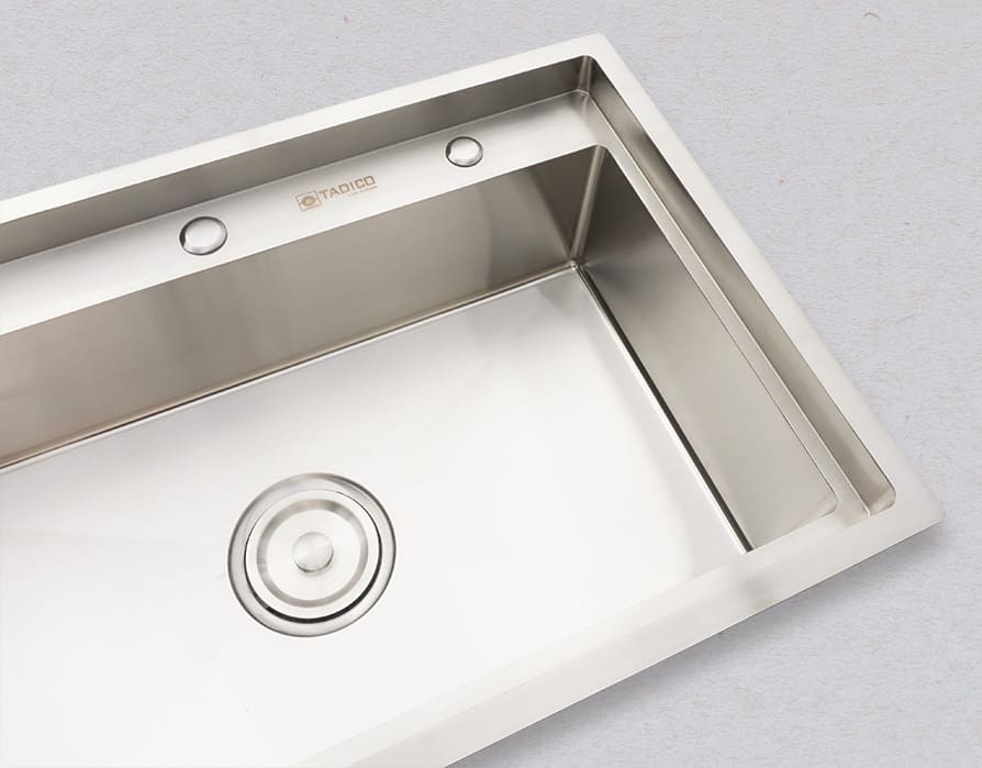 Hình ảnh thực tế chậu bếp 1 hố Tadico LUX.D.78.50.4.GB