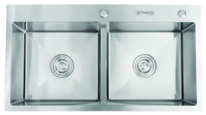 Hình ảnh thực tế chậu bếp 2 hố Tadico ECO.C.82.45.2