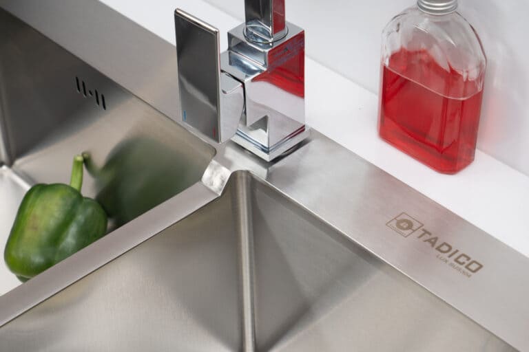 Hình ảnh thực tế chậu bếp 2 hố Tadico LUX.C.82.45.2