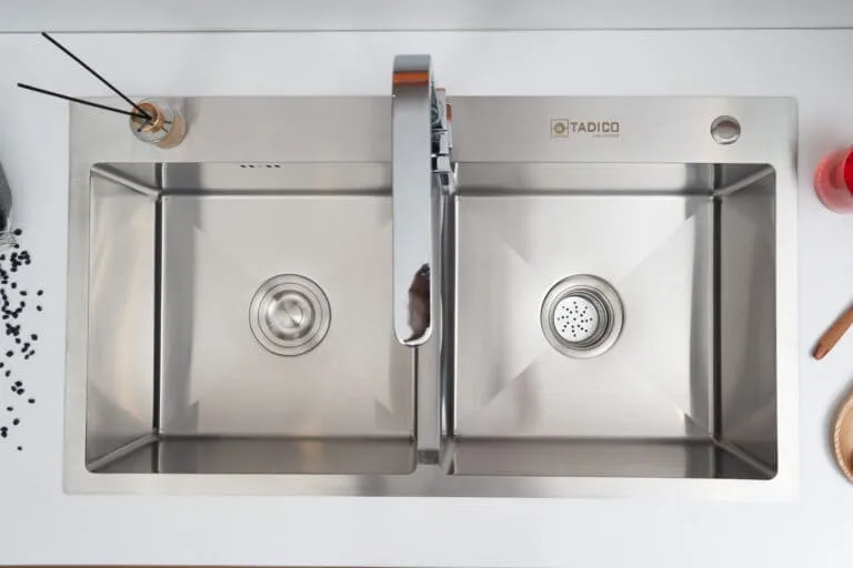 Hình ảnh thực tế chậu bếp 2 hố Tadico ECO.C.82.45.2