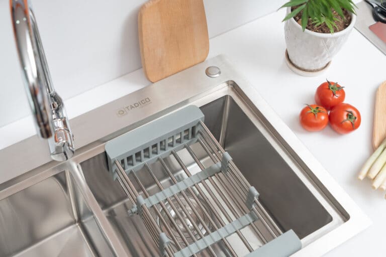 Hình ảnh thực tế chậu bếp 2 hố Tadico LUX.C.82.48.3.GB1