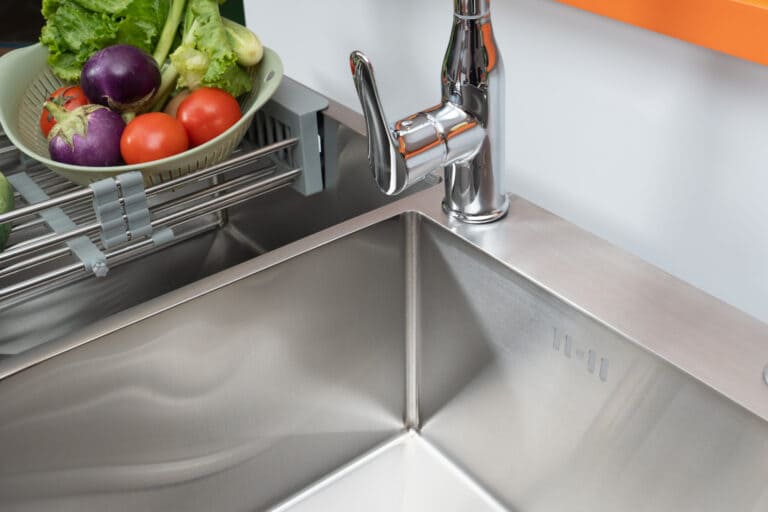 Hình ảnh thực tế chậu rửa chén 2 hố lệch Tadico LUX.L.82.45.3.MB2