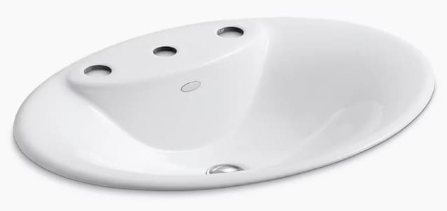 Chậu rửa gang tráng men dương vành Kohler Maratea K-2831-8-0