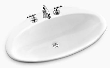 Chậu rửa gang tráng men dương vành Kohler Ellipse K-2886T-1