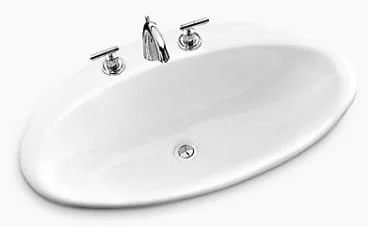 Chậu rửa gang tráng men dương vành Kohler Ellipse K-2886T-1
