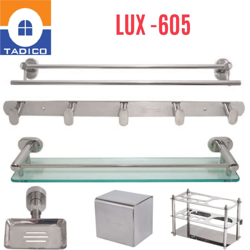 Bộ phụ kiện phòng tắm 6 món Tadico Lux-605