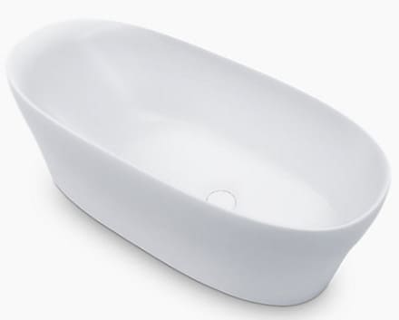 Bồn tắm lithocast đặt sàn hình oval 1,6m Kohler Karing K-20248T-0