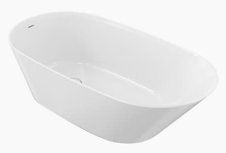 Bồn tắm lithocast đặt sàn hình oval 1,6m Kohler Brazn K-21388T-0