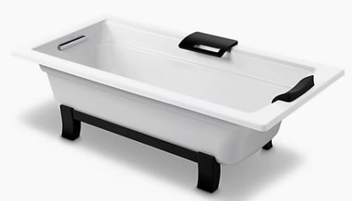 Bồn tắm đặt sàn gang tráng men kèm tay vịn 1.5m Kohler K-45594T-GR-0