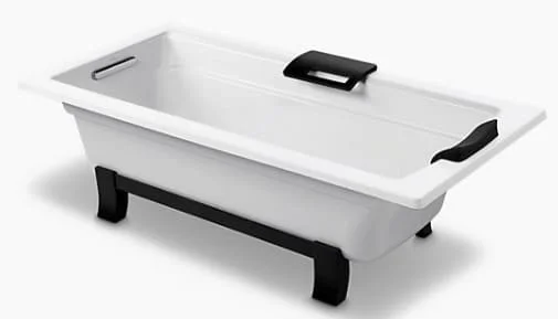 Bồn tắm đặt sàn gang tráng men kèm tay vịn 1.5m Kohler K-45594T-GR-0