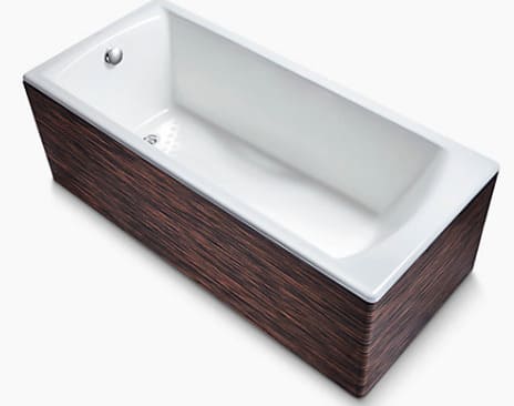 Bồn tắm gang tráng men đặt sàn yếm gỗ 1.7m Kohler Biove K-99205T-C36