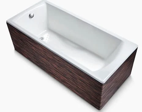Bồn tắm gang tráng men đặt sàn yếm gỗ 1.7m Kohler Biove K-99205T-C36