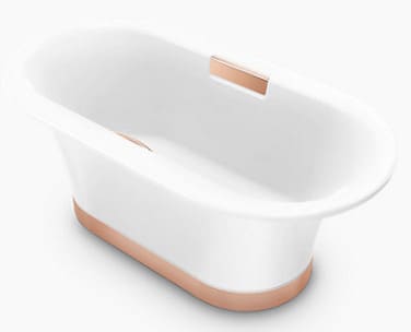 Bồn tắm đặt sàn gang tráng men kèm thanh vịn 1.5m Kohler Volute K-20379T-GR-0