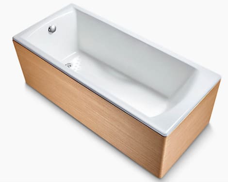 Bồn tắm gang tráng men đặt sàn yếm gỗ 1.7m Kohler Biove K-99205T-C38