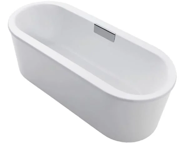 Bồn tắm đặt sàn gang tráng men 1.7m gồm bộ xả và lỗ gắn thanh vịn Kohler Volute K-99311T-FDGR-0