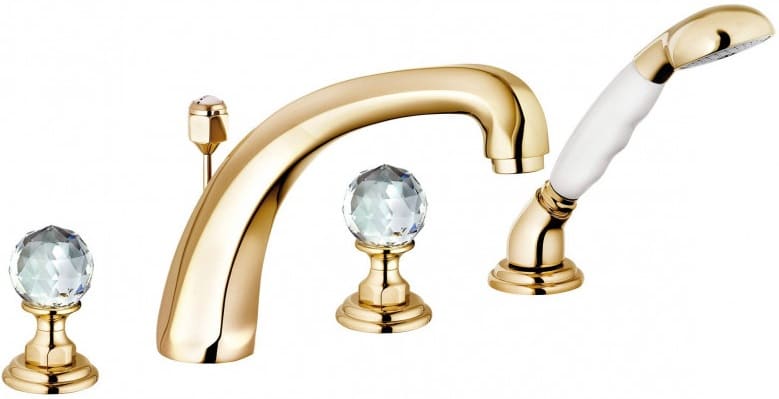 Sen bồn tắm gắn bồn nóng lạnh mạ vàng Kludi 5152445G4