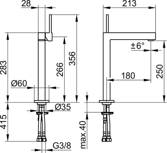 Bản vẽ kỹ thuật vòi rửa mặt Keuco 59002010103