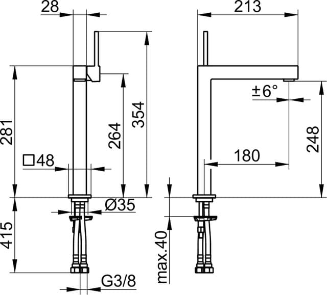 Bản vẽ kỹ thuật vòi rửa mặt Keuco 59102010103