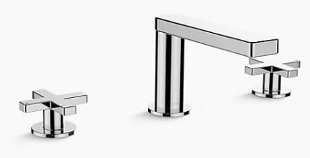 Vòi chậu rửa tay chỉnh kép, tay chỉnh dạng chữ thập Kohler Composed K-73060T-3-CP