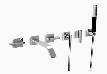 Vòi bồn tắm gắn tường kèm sen tắm Kohler Loure K-7469T-B4-BL