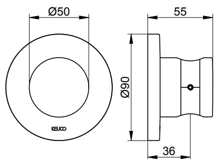 Bản vẽ kỹ thuật cài sen cầm tay Keuco 59591370001