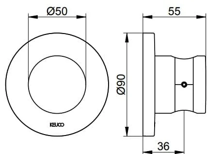 Bản vẽ kỹ thuật cài sen cầm tay Keuco 59591010001
