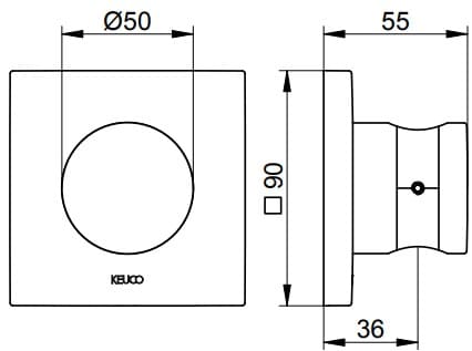 Bản vẽ kỹ thuật cài sen cầm tay Keuco 59591010002