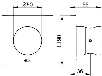 Bản vẽ kỹ thuật cài sen cầm tay Keuco 59591370002