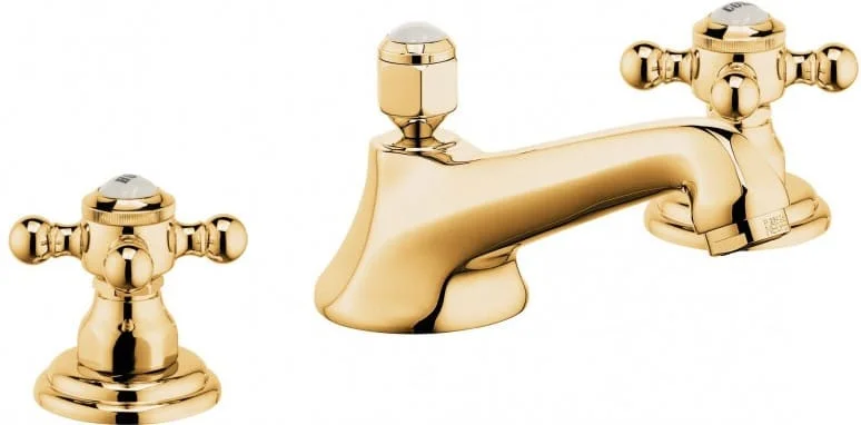 Vòi chậu rửa mặt nóng lạnh vàng Kludi 510464520