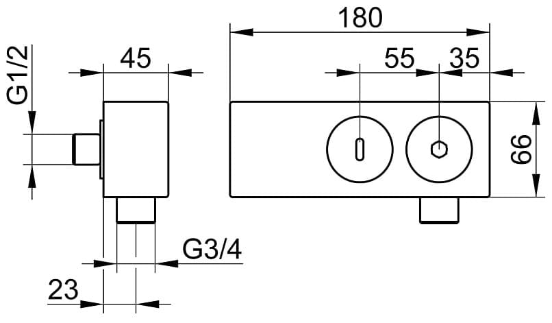 Bản vẽ kỹ thuật bộ cổ nối sen âm tường Keuco 59993130000