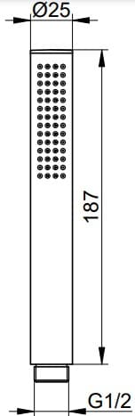 Bản vẽ kỹ thuật bát sen tắm cầm tay Keuco 56080130100