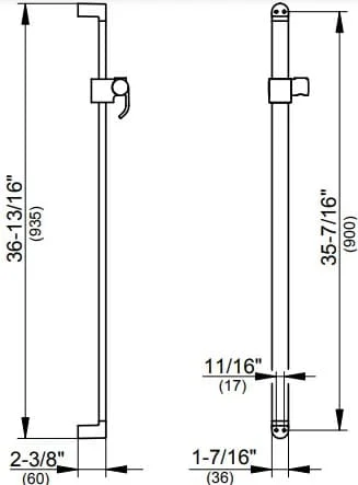 Bản vẽ kỹ thuật bộ thanh trượt dây bát sen tắm Keuco 51685010900