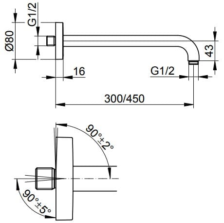Bản vẽ kỹ thuật tay sen tắm Keuco 51688010300
