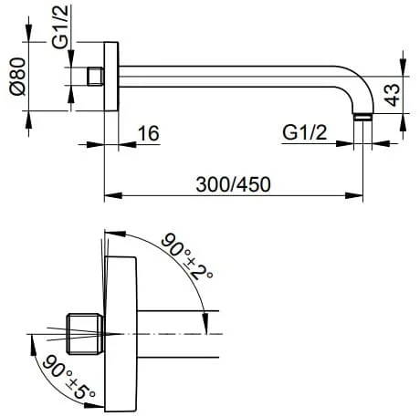 Bản vẽ kỹ thuật tay sen tắm Keuco 51688010300