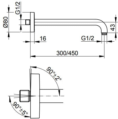 Bản vẽ kỹ thuật tay sen tắm Keuco 51688010400
