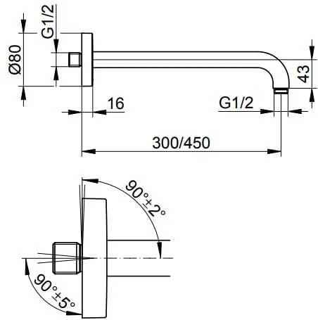 Bản vẽ kỹ thuật tay sen tắm Keuco 51688010400