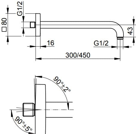 Bản vẽ kỹ thuật tay sen tắm Keuco 53088030402