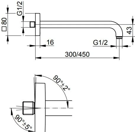 Bản vẽ kỹ thuật tay sen tắm Keuco 53088130402