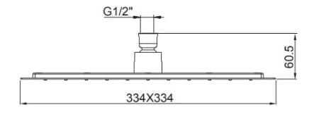 Đầu sen vuông gắn trần Kohler K-9302T-CL-AF