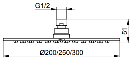 Bản vẽ kỹ thuật bát sen tắm phun mưa Keuco 59986010201