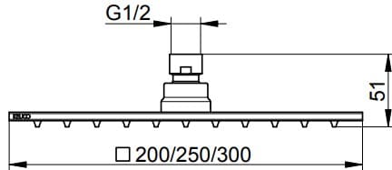 Bản vẽ kỹ thuật bát sen tắm phun mưa Keuco 59986010102
