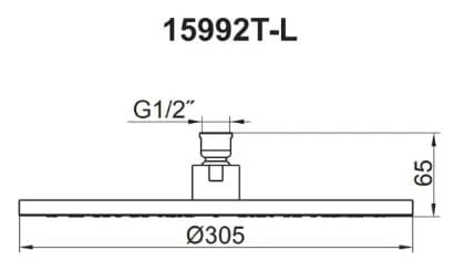 Bản vẽ kỹ thuật Đầu sen tròn gắn trần Kohler K-15992T-CL